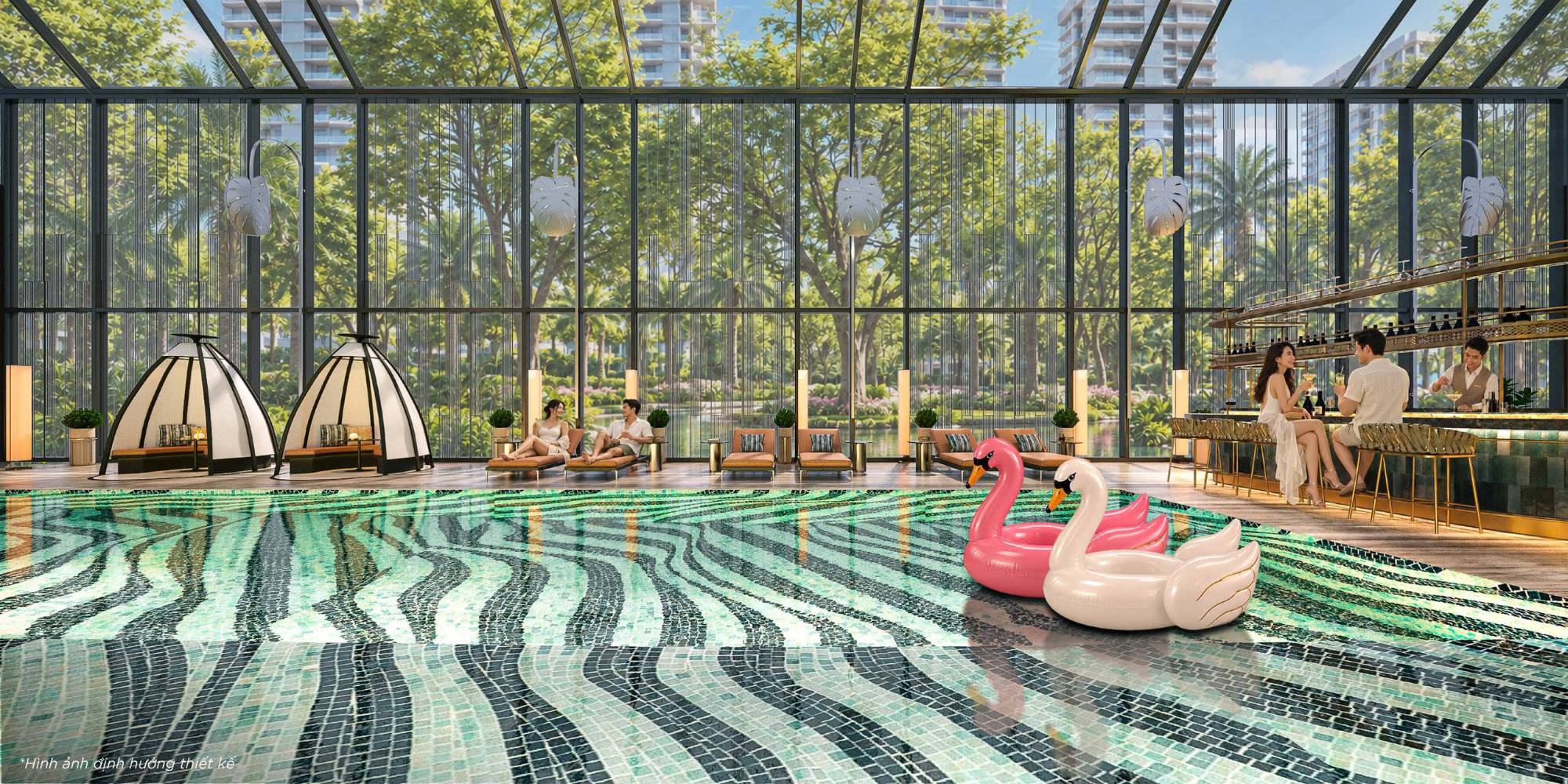 Bể bơi bốn mùa và quầy bar Sun Glory Residence - Sun Group Trường Vinh
