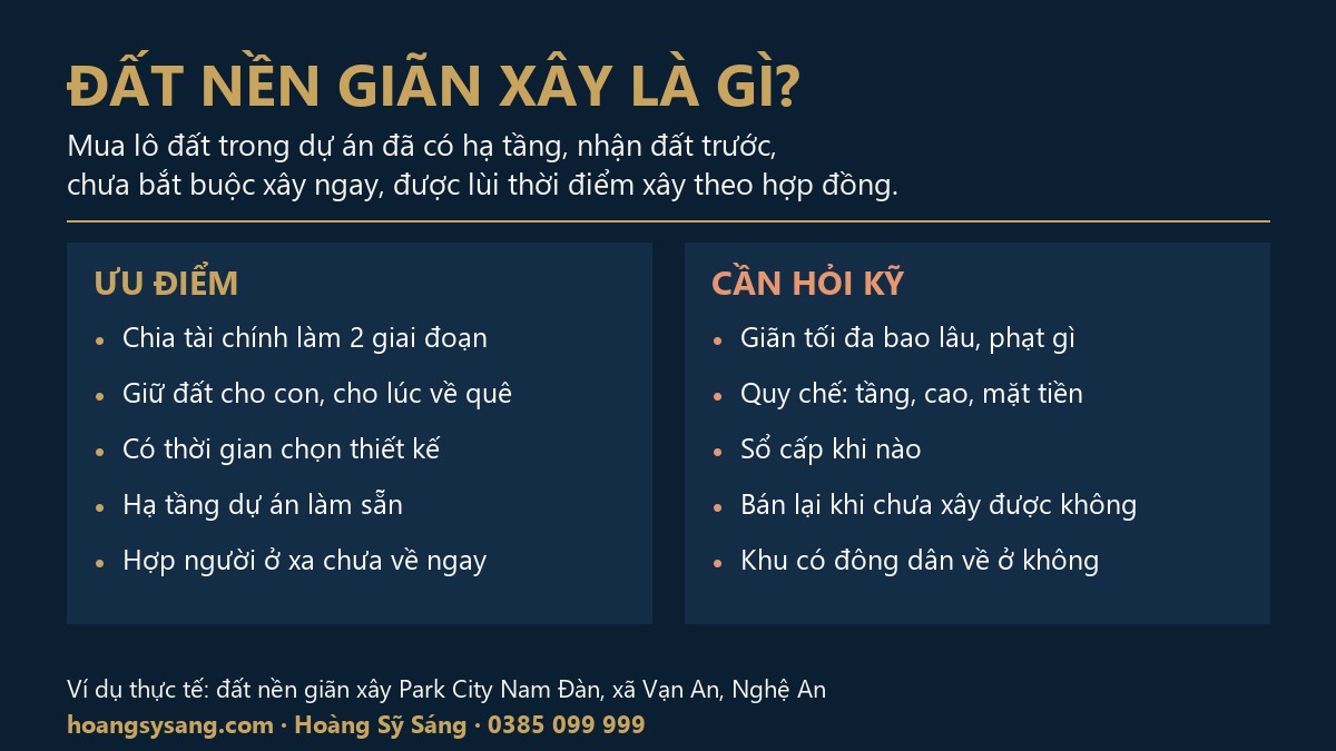 Đất nền giãn xây là gì? Ưu nhược điểm và 7 câu phải hỏi trước khi mua