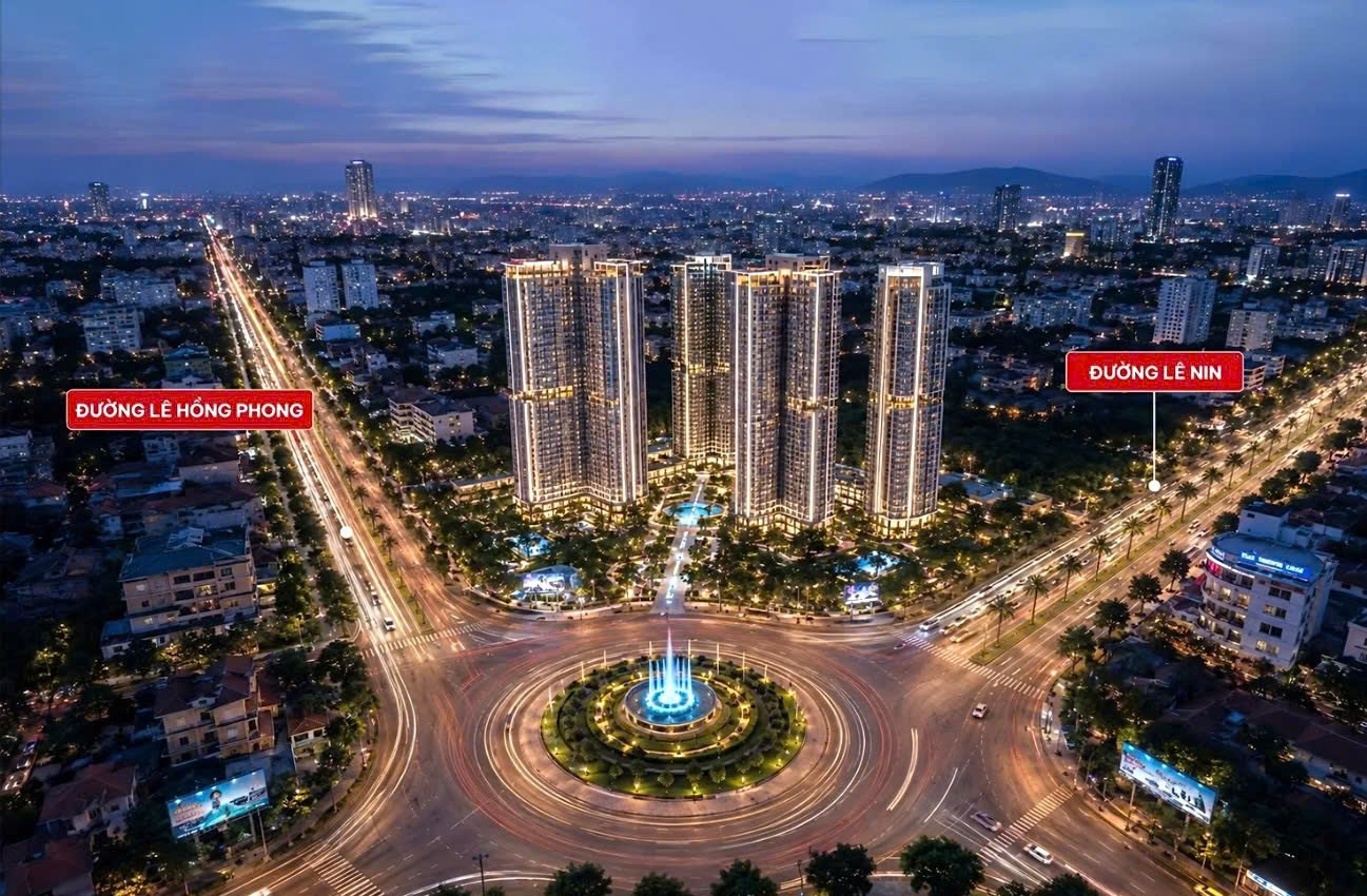 Vị trí dự án Sun Trường Vinh tại bùng binh Hải Quan, góc Lê Nin và Lê Hồng Phong
